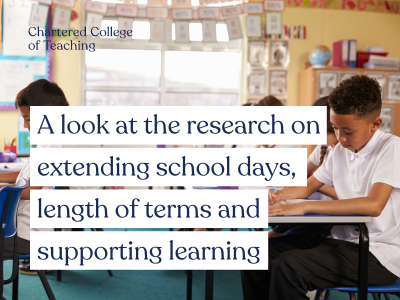 A look at the research on extending school days, length of terms and supporting learning